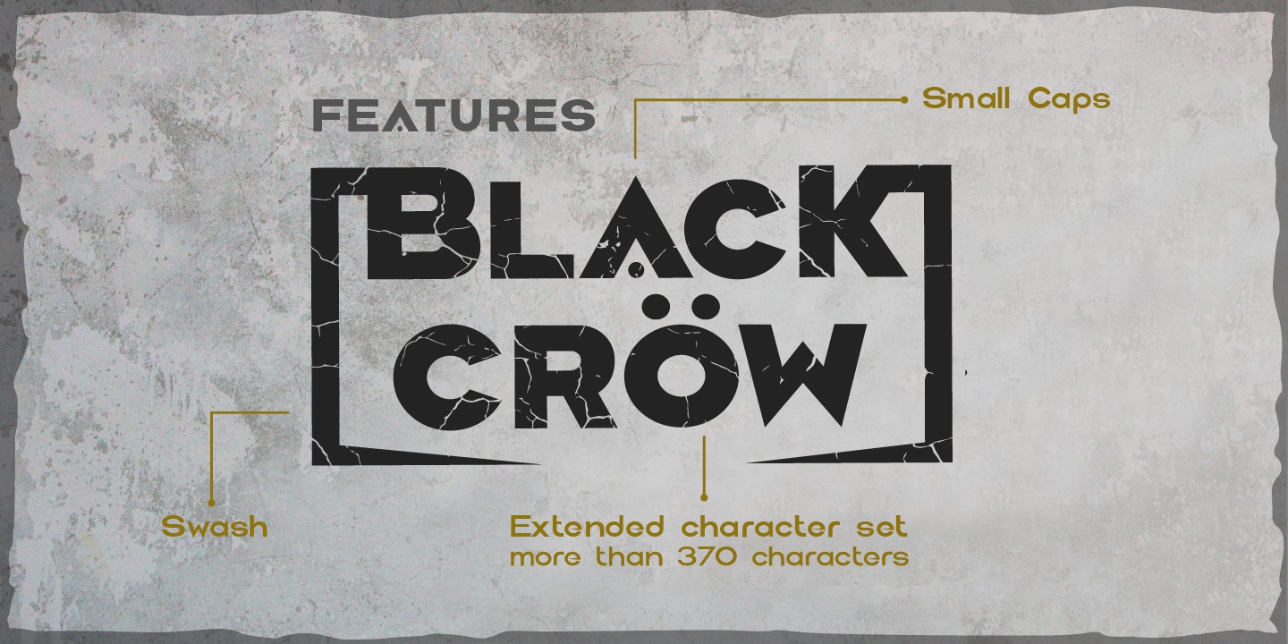 Beispiel einer Black Crow Medium-Schriftart
